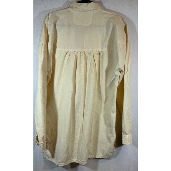 NEW Scully Placket Womens Ivory 100% Cotton Pleated Pullover L/S Work Blouse C21 - Picture 5 of 7